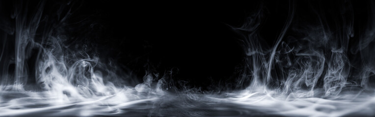 Wall Mural - real smoke exploding outwards with center space. dramatic smoke or fog effect for spooky halloween b