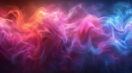 Wall Mural - A vibrant blend of colorful smoke and light creating an abstract background with stunning gradients.