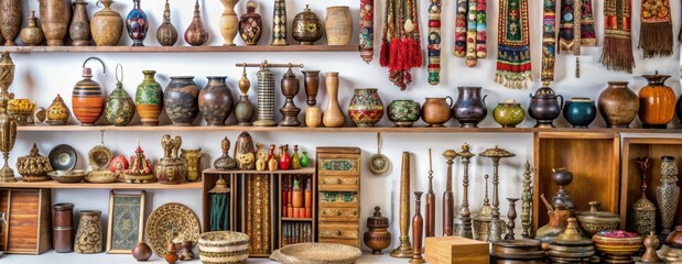 Antique of Culque Tlems on Wooden Shelves, Peruvian Pottery, Traditional Crafts, Handcrafted, Art ,peruvian , pottery