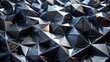 © Berkcan - 3d render, abstract black crystal background, faceted texture, macro panorama, wide panoramic polygonal wallpaper