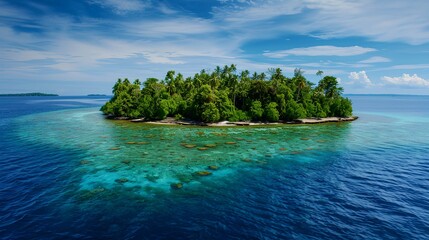 Wall Mural - a small island with trees on it in the middle of the ocean