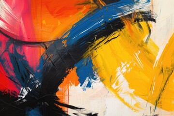 Leinwandbilder - energetic abstract composition with bold strokes and lines