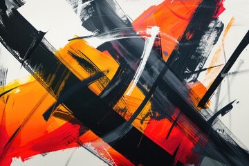 Leinwandbilder - energetic abstract composition with bold strokes and lines