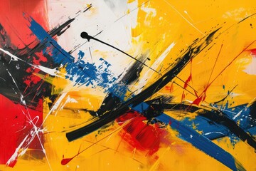 Leinwandbilder - energetic abstract composition with bold strokes and lines