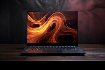 Fototapete - sleek laptop with a high-resolution display