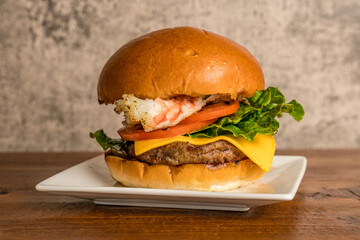 Wall Mural - Cheese burger with shrimp