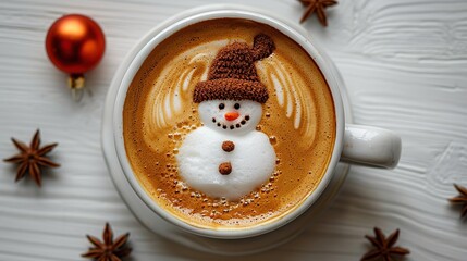 Sticker - Snowman Latte Art