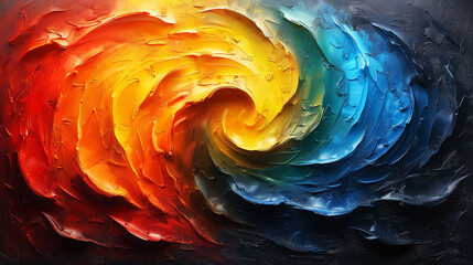 Wall Mural - oil painting texture, abstract swirl vortex spiral pattern. design for wall art, poster print, wallp