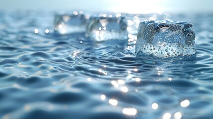 Canvas Print - Ice Cubes in Water