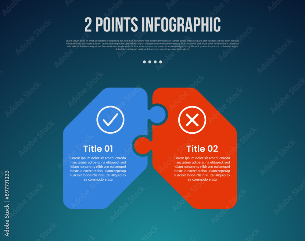 2 or two point template comparison versus things in infographic with ...