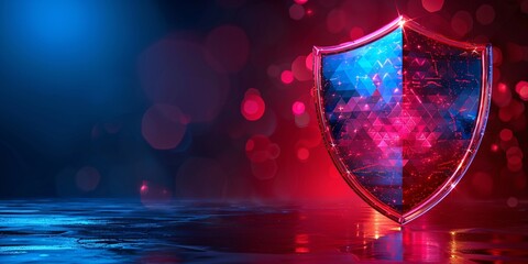 Cybersecurity shield, digital safety.