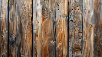 Wall Mural - Aged wooden fence with space for text in outdoor photo