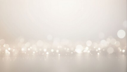 Blurred white lights bokeh background with copy space