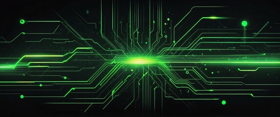 Wall Mural - green circuit theme futuristic digital artwork