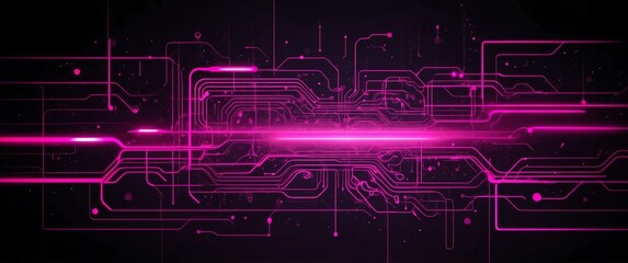 Wall Mural - pink circuit theme futuristic digital artwork