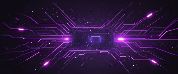 Wall Mural - purple circuit theme futuristic digital artwork