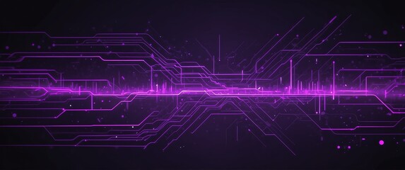 Wall Mural - purple circuit theme futuristic digital artwork