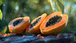 © Line - realistic high-resolution photo of Papaya, with detailed background