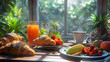 © Line - realistic high-resolution photo of Breakfast, with detailed background