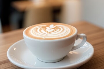 Wall Mural - Coffee latte art in a coffee shop