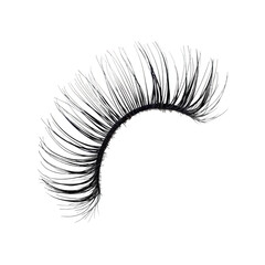 A close up of a fake eyelash with a black and white background