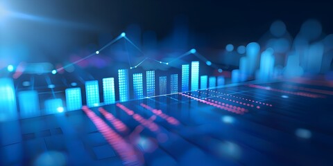 Wall Mural - Graph, Stock market data, financial stocks, binary code