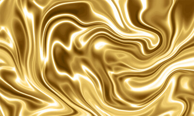 Wall Mural - Liquid gold silk texture background design with smooth waves.