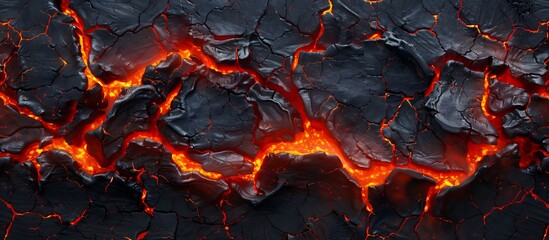 Lava texture fire background rock volcano magma molten hell hot flow flame pattern seamless. Earth lava crack volcanic texture ground fire burn explosion stone liquid black red inferno planet relief.