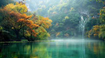 Wall Mural - beautiful nature landscape relaxing wallpaper, background