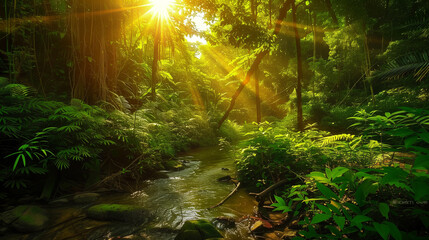 Wall Mural - beautiful nature landscape relaxing wallpaper, background