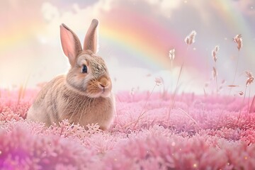 Poster - easter bunny on the grass