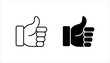 © Rahmad - Thumbs up icon set, Black Thumb up icon on white background, Vector illustration.