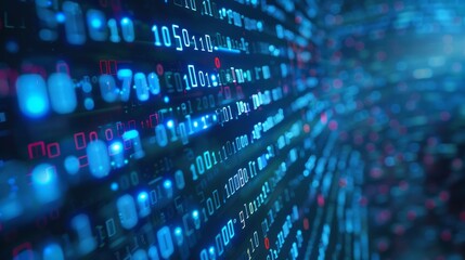 Abstract futuristic cyberspace with binary code, matrix background with digits, Programming code abstract technology background of software developer and Computer script 