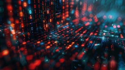 Abstract futuristic cyberspace with binary code, matrix background with digits, Programming code abstract technology background of software developer and Computer script 