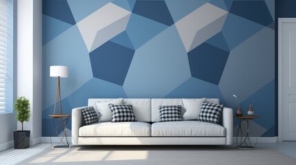 Wall Mural - geometric blue and gray background