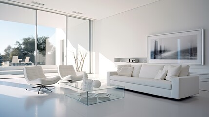 Poster - light modern home white interior