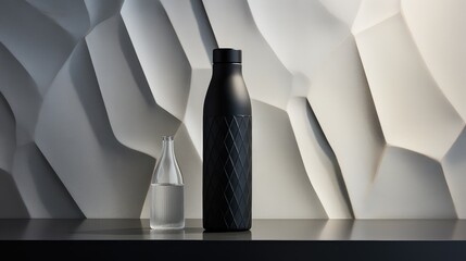 Wall Mural - geometric water bottle black