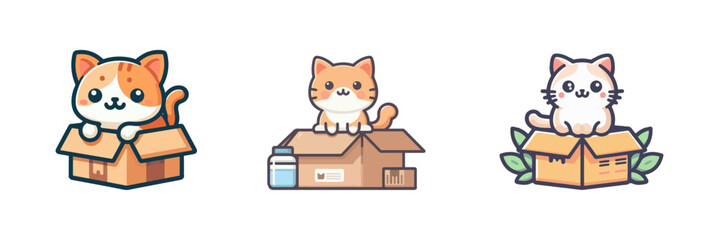 Poster - cute cat on the box