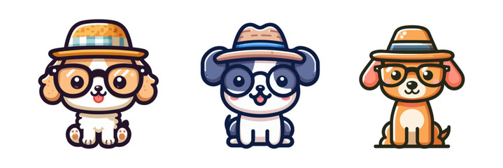 Poster - cute dog wearing glasses