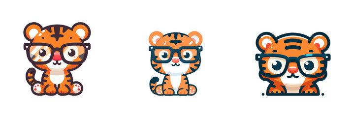 Canvas Print - cute baby tiger wearing glasses