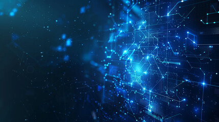 Wall Mural - futuristic technology blue background tech wallpaper internet data digital business background
