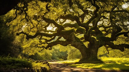 Poster - forest gold oak tree