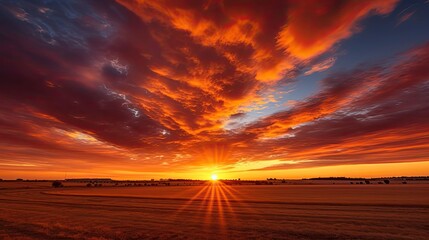 Canvas Print - glow orange rays