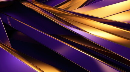 Poster - geometric purple and gold abstract