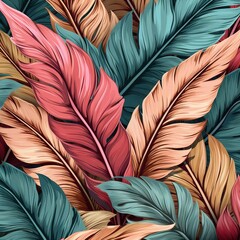 Sticker - feathers pattern