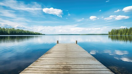 Wall Mural - calm blue wood