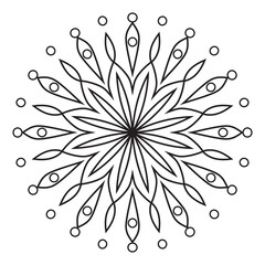 floral Mandala design coloring page on white background