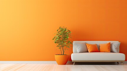 Wall Mural - unadorned orange wall