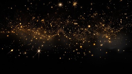 celestial black background gold stars