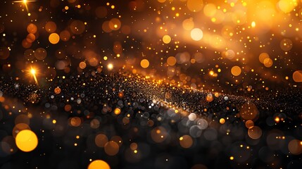 Wall Mural - Abstract bokeh background with golden lights.